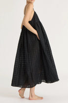 Black Crane | Ripple Finish Strap Dress In Black - SHOP YUCCA Dresses BLACK CRANE - YUCCA 