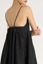 Black Crane | Ripple Finish Strap Dress In Black - SHOP YUCCA Dresses BLACK CRANE - YUCCA 