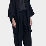 Black Crane spoon jacket midnight oversized cotton jacket balloon sleeve front view