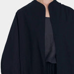 Black Crane spoon jacket midnight open front jacket relaxed fit layering piece