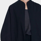 Black Crane spoon jacket midnight open front jacket relaxed fit layering piece