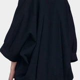Black Crane spoon jacket midnight angled back view balloon sleeve detail volume