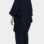 Black Crane spoon jacket midnight back view voluminous shape relaxed structure