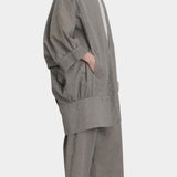 Black Crane spoon jacket p grey side view oversized silhouette wide sleeve drape