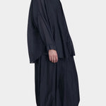 square shirt womens faded black silk cotton oversized top black crane side view