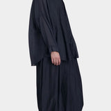 square shirt womens faded black silk cotton oversized top black crane side view