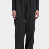 Black Crane Straight Pants Black front view with elastic waist and fluid full length leg at YUCCA Denver