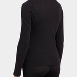 Black Crane Turtle Neck Long Sleeve Black back view showing streamlined fitted silhouette