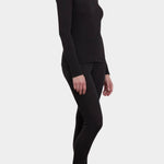 Black Crane Turtle Neck Long Sleeve Black full length side view showing slim fitted silhouette