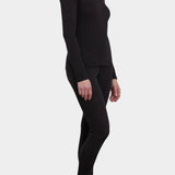Black Crane Turtle Neck Long Sleeve Black full length side view showing slim fitted silhouette