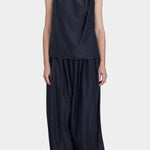 Black Crane twisted tank top faded black full outfit with wide leg pants relaxed silhouette