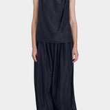 Black Crane twisted tank top faded black full outfit with wide leg pants relaxed silhouette