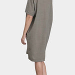 Black Crane v neck dress p grey back view relaxed fit clean silhouette