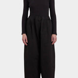 Black Crane Wide Pants Black full front view styled with black turtleneck at YUCCA Denver