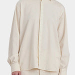 Black Crane Work Shirt Natural front view showing relaxed button down silhouette at YUCCA Denver