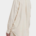 Black Crane Work Shirt Natural back view showing center pleat, dropped shoulders and curved hem