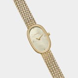 BREDA Jane Tethered Small 18mm gold watch with champagne mother of pearl dial and woven bracelet at YUCCA Denver