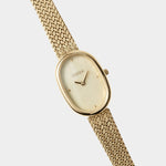 BREDA Jane Tethered 23mm gold watch with champagne mother of pearl dial and woven bracelet at YUCCA Denver