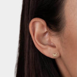 Earrings - YUCCA, Gold Butterfly Stud Earrings with softly etched detail and 18K gold plating, delicate everyday stud earrings.