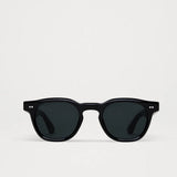 CHIMI 01 Sunglasses Black front view with black acetate frame and dark lenses