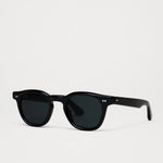 CHIMI 01 Sunglasses Black angled view featuring sculpted square silhouette and glossy acetate construction