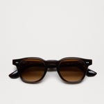 CHIMI 01 Sunglasses Brown folded front view with dark acetate frame and brown gradient lenses