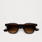 CHIMI 01 Sunglasses Brown folded front view with dark acetate frame and brown gradient lenses