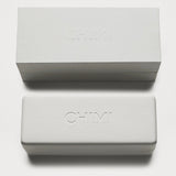 CHIMI 01 Sunglasses Brown branded case and packaging set with embossed logo details