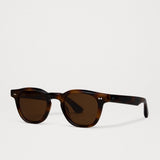 CHIMI 01 Sunglasses Tortoise folded front view with rounded square silhouette and dark lenses