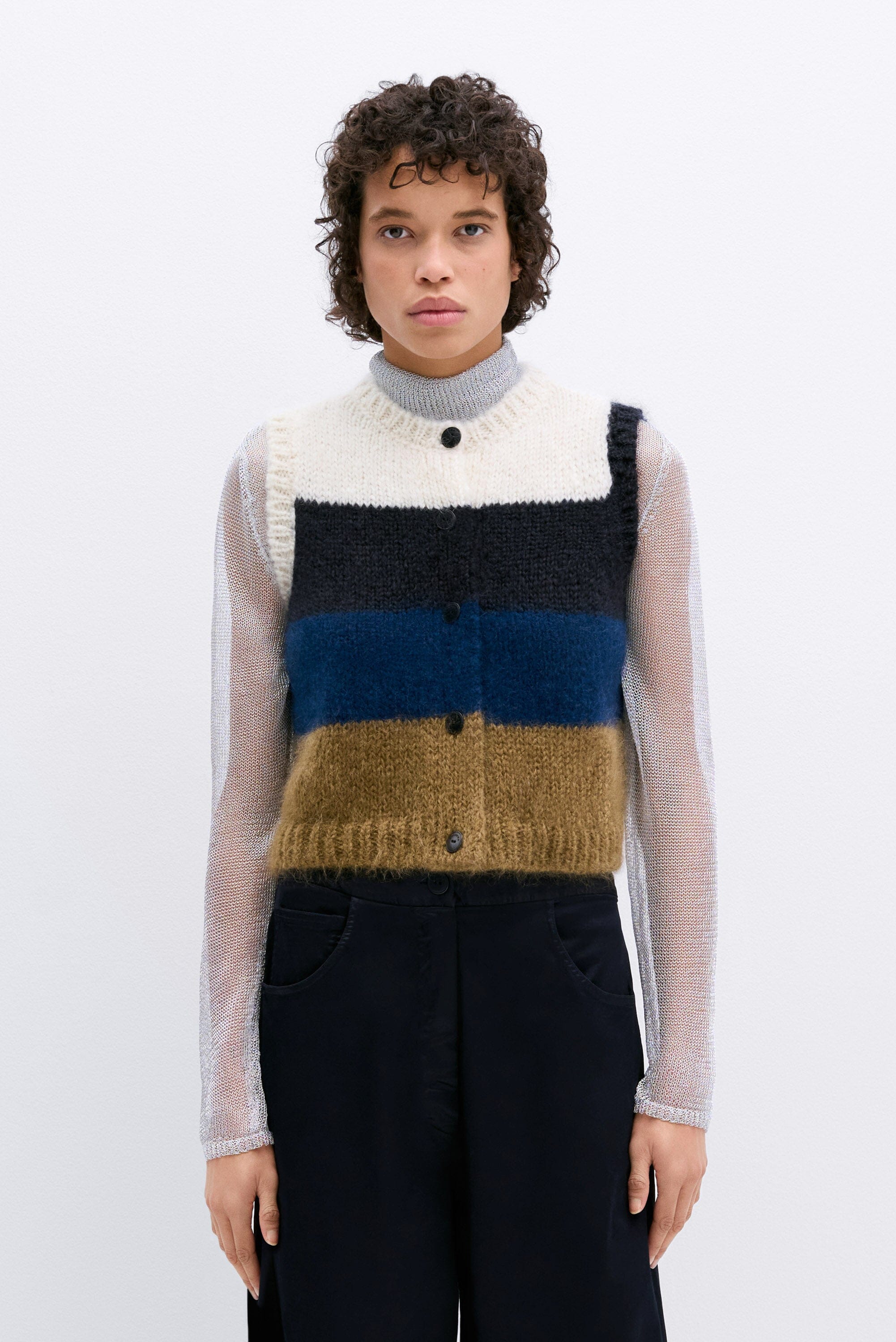 Cordera | Alpaca & Mohair Striped Waistcoat - SHOP YUCCA Waistcoat CORDERA - YUCCA 