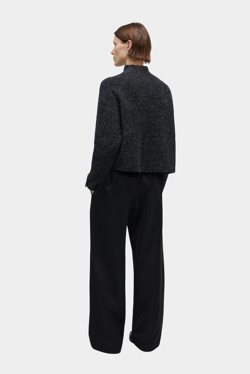 Cordera - Baby Alpaca Polo Sweater - Anthracite - Knitwear - YUCCA, Yucca store Denver,  women’s high quality sweaters.