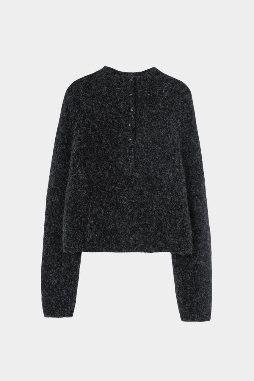 Cordera - Baby Alpaca Polo Sweater - Anthracite - Knitwear - YUCCA, Yucca store Denver,  women’s high quality sweaters.