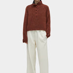 CORDERA - Baby Alpaca Polo Sweater - Terracotta - Knitwear - YUCCA, women’s clothing boutique near me, boutiques near me.