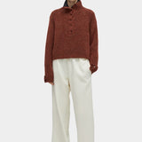 CORDERA - Baby Alpaca Polo Sweater - Terracotta - Knitwear - YUCCA, women’s clothing boutique near me, boutiques near me.