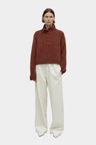 CORDERA | Baby Alpaca Polo Sweater - Terracotta - SHOP YUCCA Knitwear CORDERA - YUCCA Yucca store Denver, women’s clothing boutique near me, high quality capsule wardrobe, boutiques near me, women’s high quality sweaters