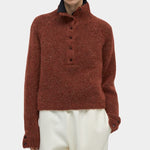 CORDERA - Baby Alpaca Polo Sweater - Terracotta - Knitwear - YUCCA, women’s clothing boutique near me, boutiques near me.