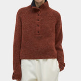 CORDERA - Baby Alpaca Polo Sweater - Terracotta - Knitwear - YUCCA, women’s clothing boutique near me, boutiques near me.