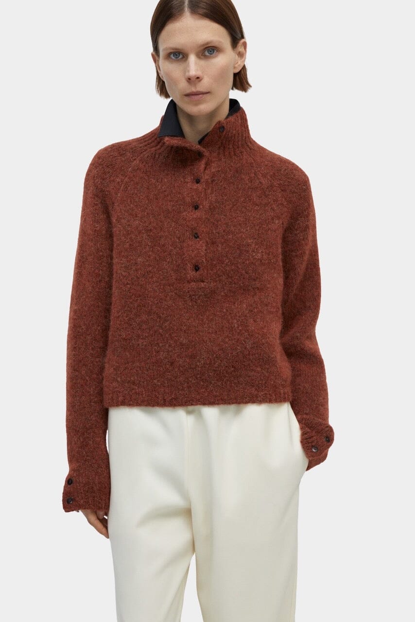 CORDERA | Baby Alpaca Polo Sweater - Terracotta - SHOP YUCCA Knitwear CORDERA - YUCCA Yucca store Denver, women’s clothing boutique near me, high quality capsule wardrobe, boutiques near me, women’s high quality sweaters