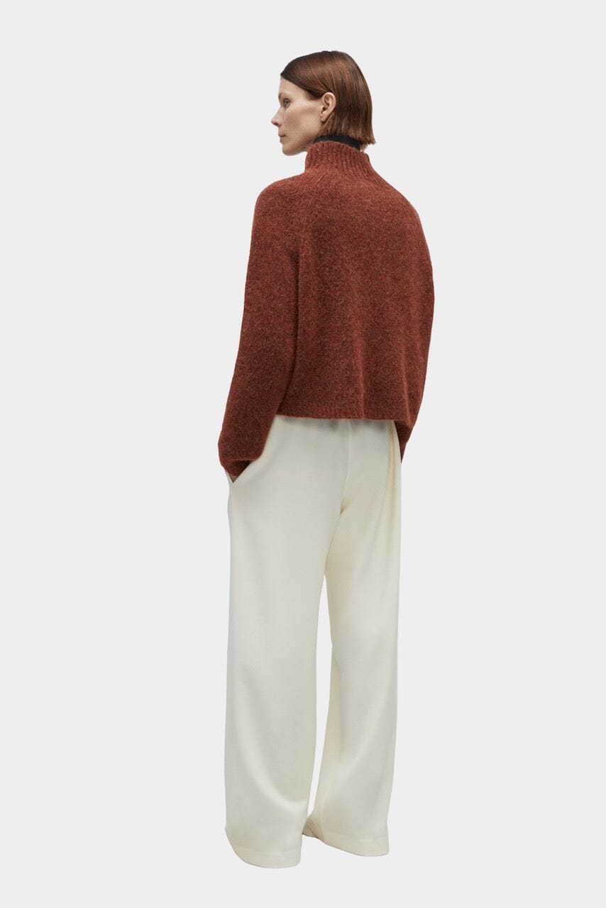 CORDERA - Baby Alpaca Polo Sweater - Terracotta - Knitwear - YUCCA, women’s clothing boutique near me, boutiques near me.