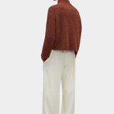 CORDERA - Baby Alpaca Polo Sweater - Terracotta - Knitwear - YUCCA, women’s clothing boutique near me, boutiques near me.