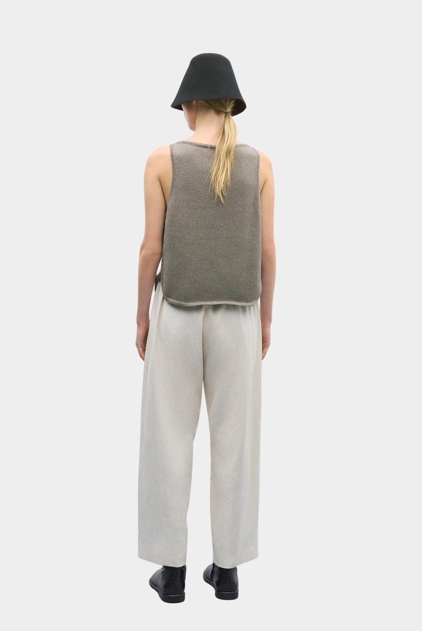 Cordera - Boat-Neck Waistcoat - Taupe - Vest - YUCCA, Yucca store Denver, women’s high quality tops, shop local denver.