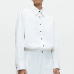 Cordera Bomber Shirt White oversized cotton bomber shirt at YUCCA Denver