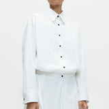 Cordera Bomber Shirt White oversized cotton bomber shirt at YUCCA Denver