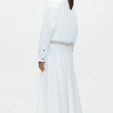 Cordera Bomber Shirt White oversized cotton bomber shirt side profile