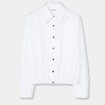 Cordera Bomber Shirt White cotton bomber shirt hanging display