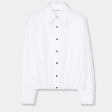 Cordera Bomber Shirt White cotton bomber shirt hanging display