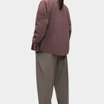 Cordera Checked Oversized Shirt Brown Navy back view