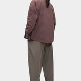 Cordera Checked Oversized Shirt Brown Navy back view