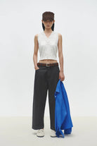 Cordera | Checkered Cotton & Cashmere Waistcoat In White - SHOP YUCCA Shirts & Tops CORDERA - YUCCA 