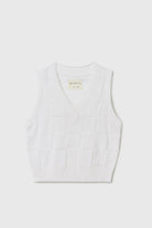 Cordera | Checkered Cotton & Cashmere Waistcoat In White - SHOP YUCCA Shirts & Tops CORDERA - YUCCA 